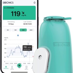 Sibionics GS1 device with companion app on phone